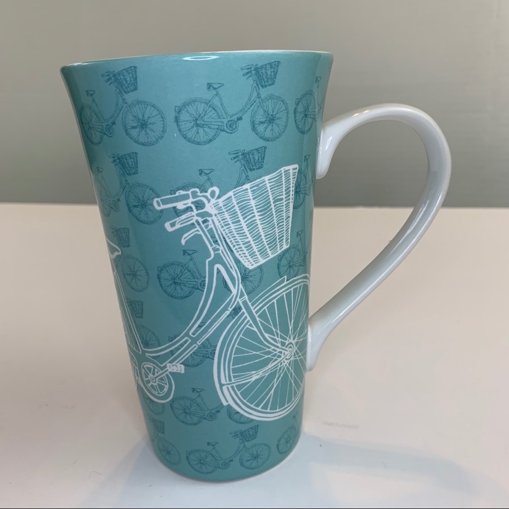 222 Fifth Turquise Bicycle Latte Mug Tall Coffee